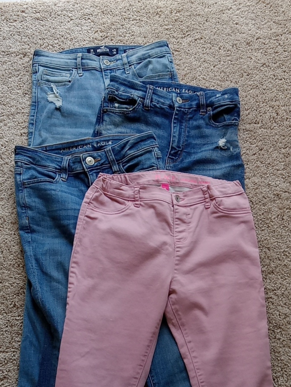 American Eagle Outfitters Jeans Waist 25 - 26" Waist Size 0 And 3 Pink Blue Mix